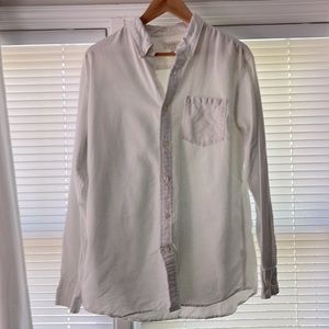 Mens L white button down